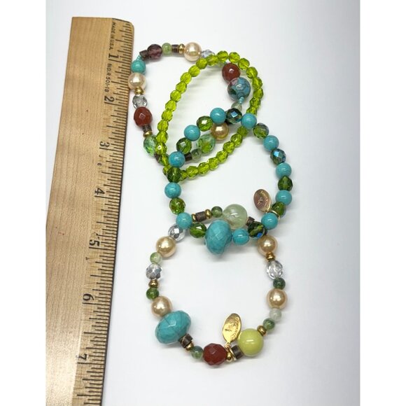 Vintage four strand crystal beaded bracelet set - Picture 5 of 5